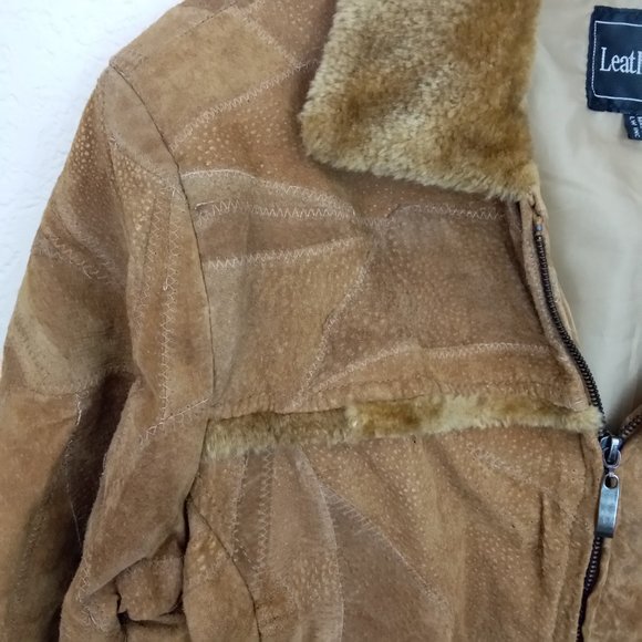 Leather Works Tan Suede Leather Faux Fur Jacket - Picture 7 of 13